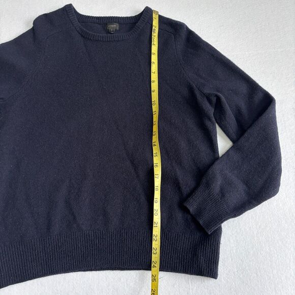J. Crew Lambswool Sweater Women's M Navy Blue Pullover Classic Preppy Academia - Picture 6 of 7